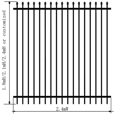 Steel Security Fence, Spear Top Steel Fence Panels