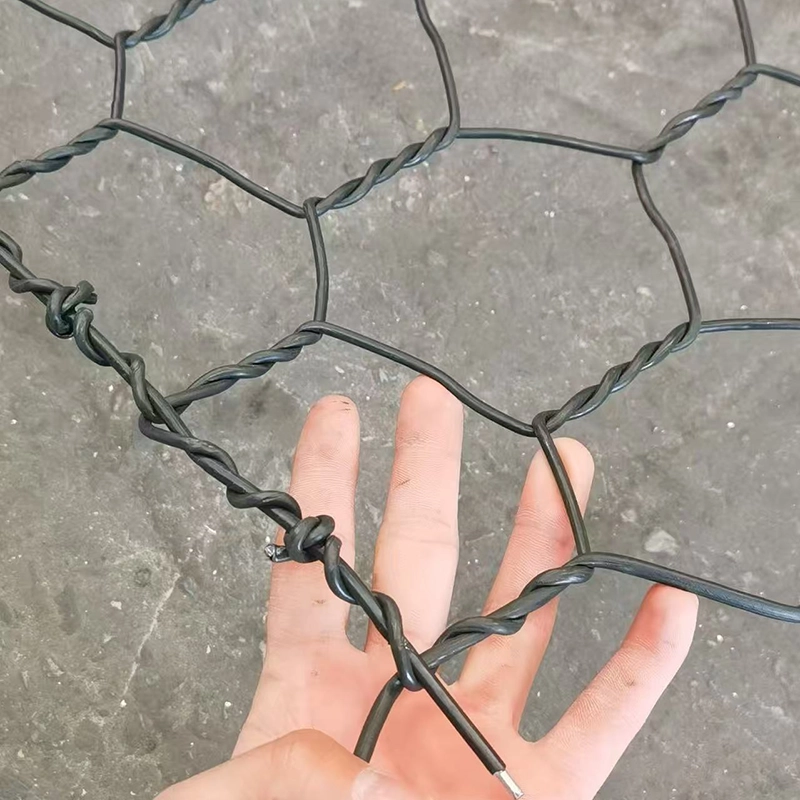 Plastic-coated gabion mesh